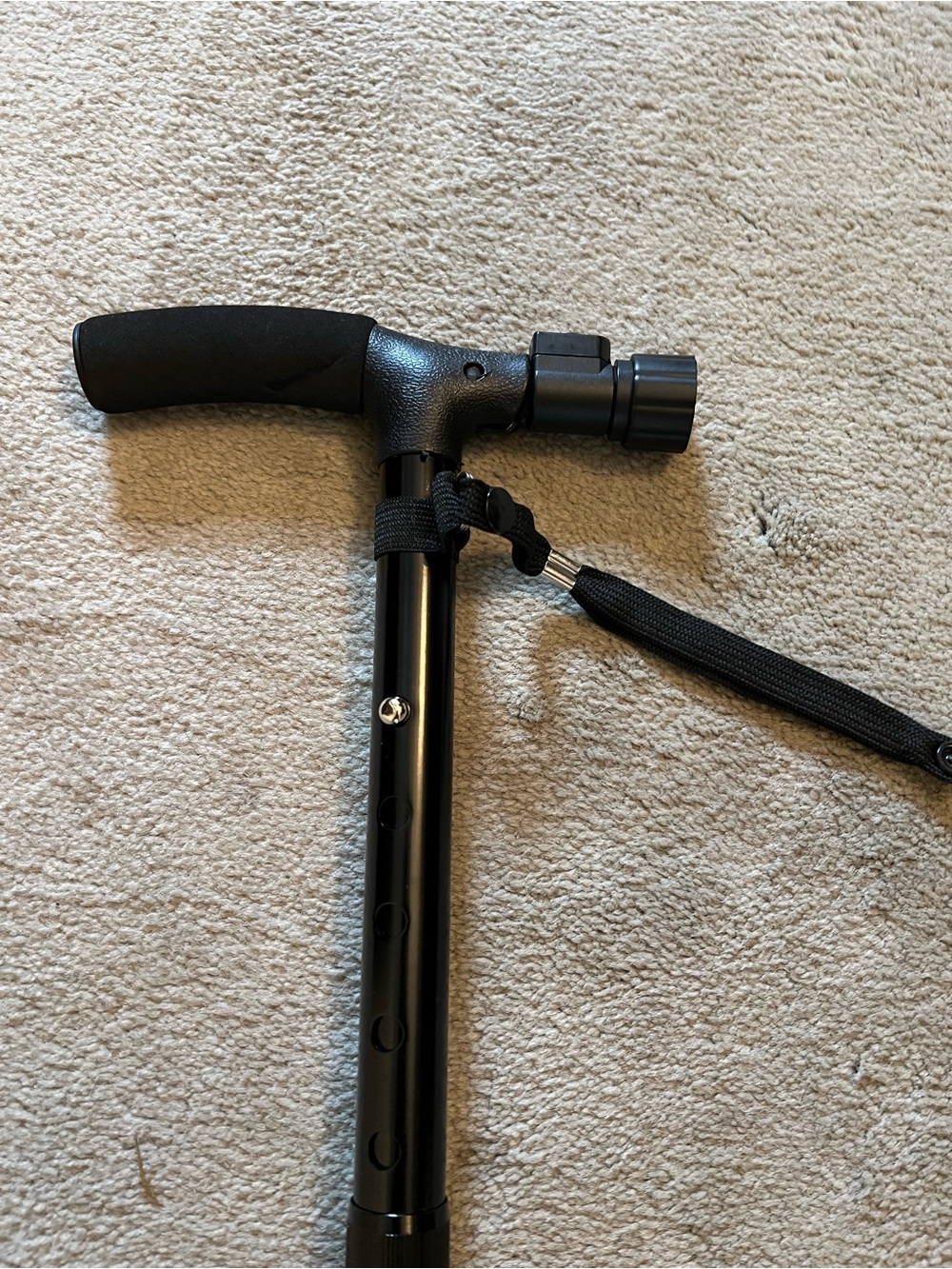 Adjustable Black Quad Cane w/ LED Flashlight Self Standing Walking Aid NWOT - Picture 5 of 7